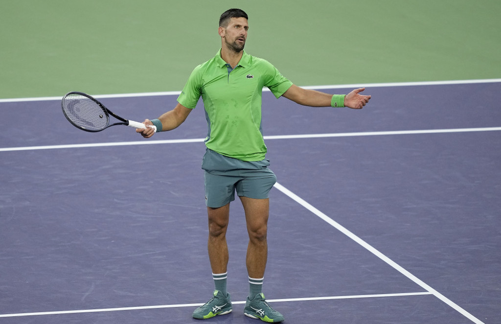 Novak Djokovic, tennista ATP di Indian Wells, mette fuori combattimento il giocatore numero 123 del mondo Luka Nordi