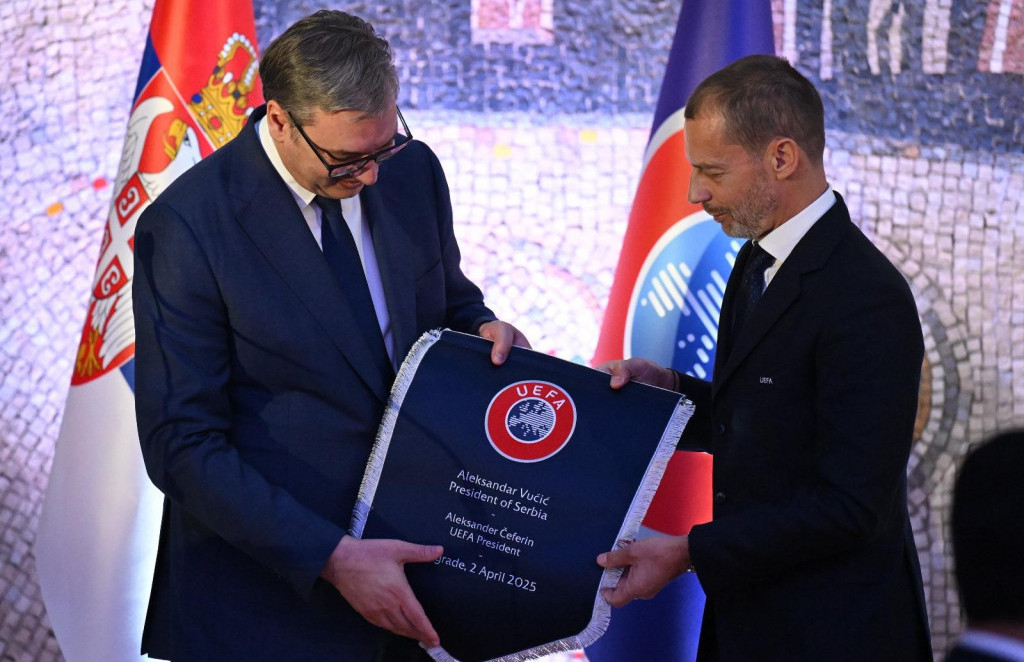 Predsednik Srbije Aleksandar Vučić i Aleksander Čeferin