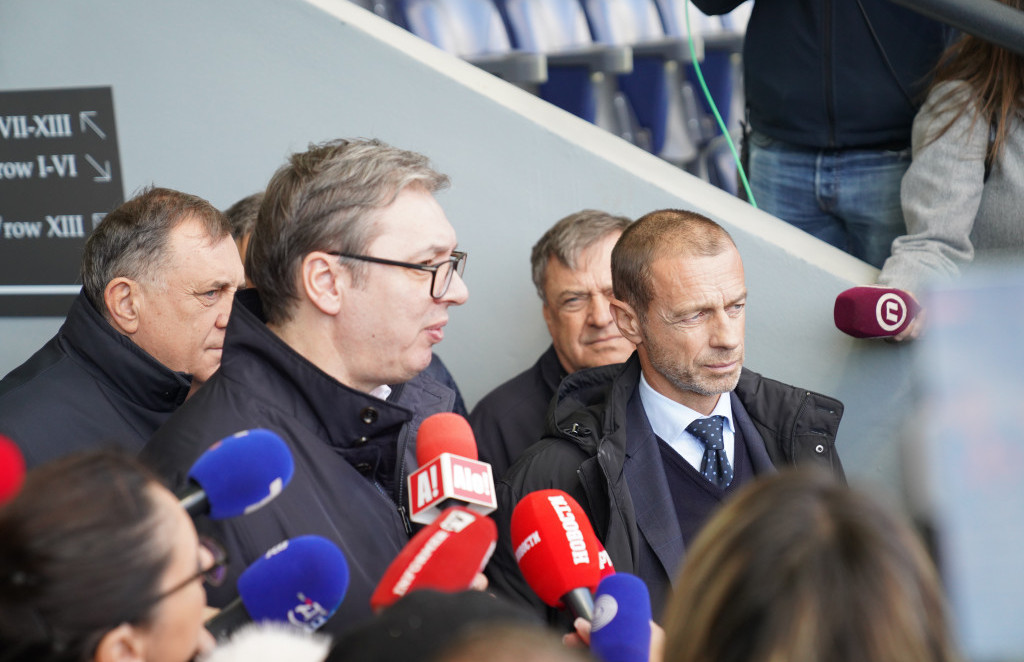 Predsednik Srbije Aleksandar Vučić i predsednik UEFA Aleksander Čeferin otvorili novi stadion "Kraljevica“ u Zaječaru