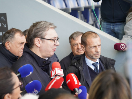 Predsednik Srbije Aleksandar Vučić i predsednik UEFA Aleksander Čeferin otvorili novi stadion "Kraljevica“ u Zaječaru