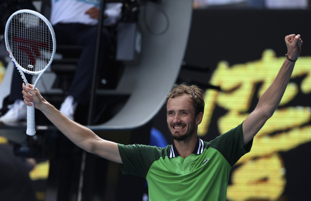 Danil Medvedev slavi prolazak u polufinale Australijan Opena
