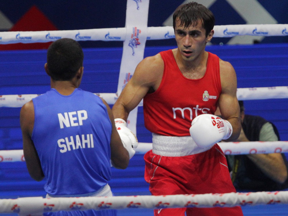 Vahid Abasov, srpski bokser, na jednom od mečeva na Svetskom prvenstvu 2021