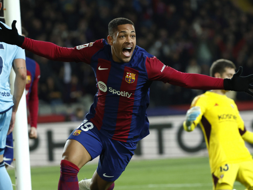 Vitor Roke slavi svoj prvi gol u dresu Barselone