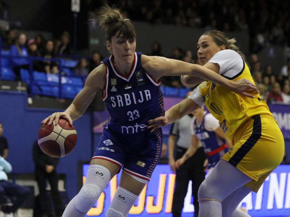 Tina Krajišnik, kapitenka košarkaške reprezentacije Srbije, na jednom od ranijih mečeva