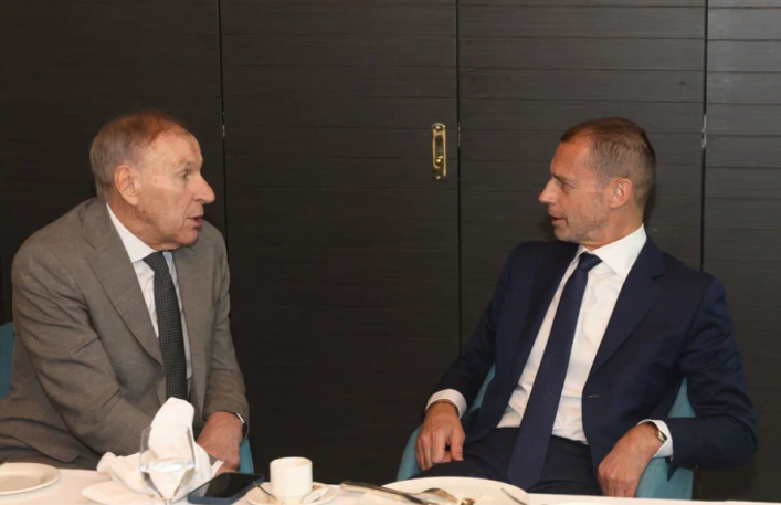 Predsednik UEFA, Aleksander Čeferin i prvi čovek FSS, Dragan Džajić