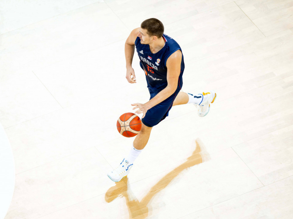 Nikola Jokić, košarkaš Denvera, na meču reprezentacije Srbije