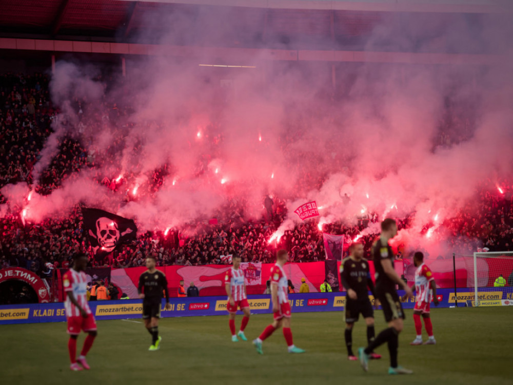 severna tribina stadion "Rajko MItić" tokom meča Crvene zvezde