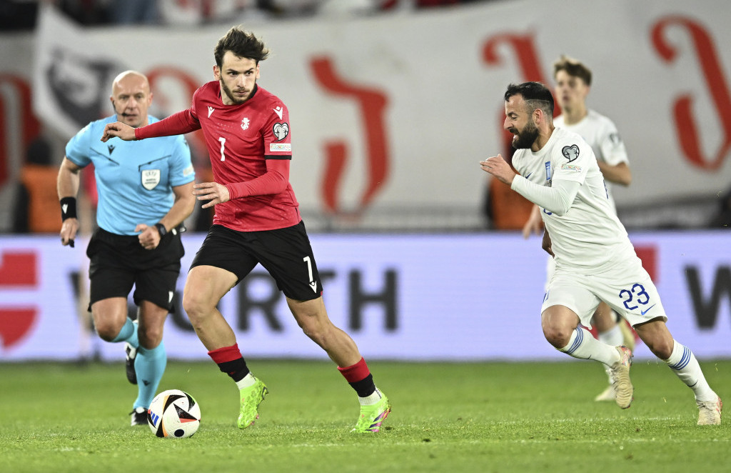 Hviča Kvarachelija na utakmici Gruzija - Grčka