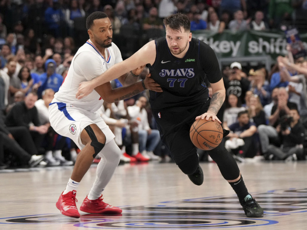 Luka Dončić, košarkaš Dalasa, u meču NBA plej-ofa u kom su Maveriksi izbacili LA Klipers