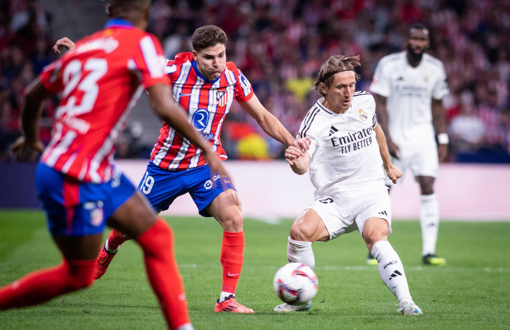 Luka Modrić na meču protiv Atletiko Madrida