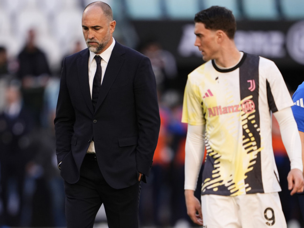 Dušan Vlahović i Igor Tudor, fudbaler i trener Juventusa