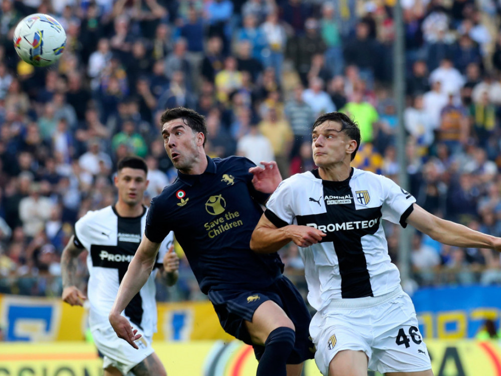 Fudbaleri Juventusa i Parme, na meču 33. kola Serije A