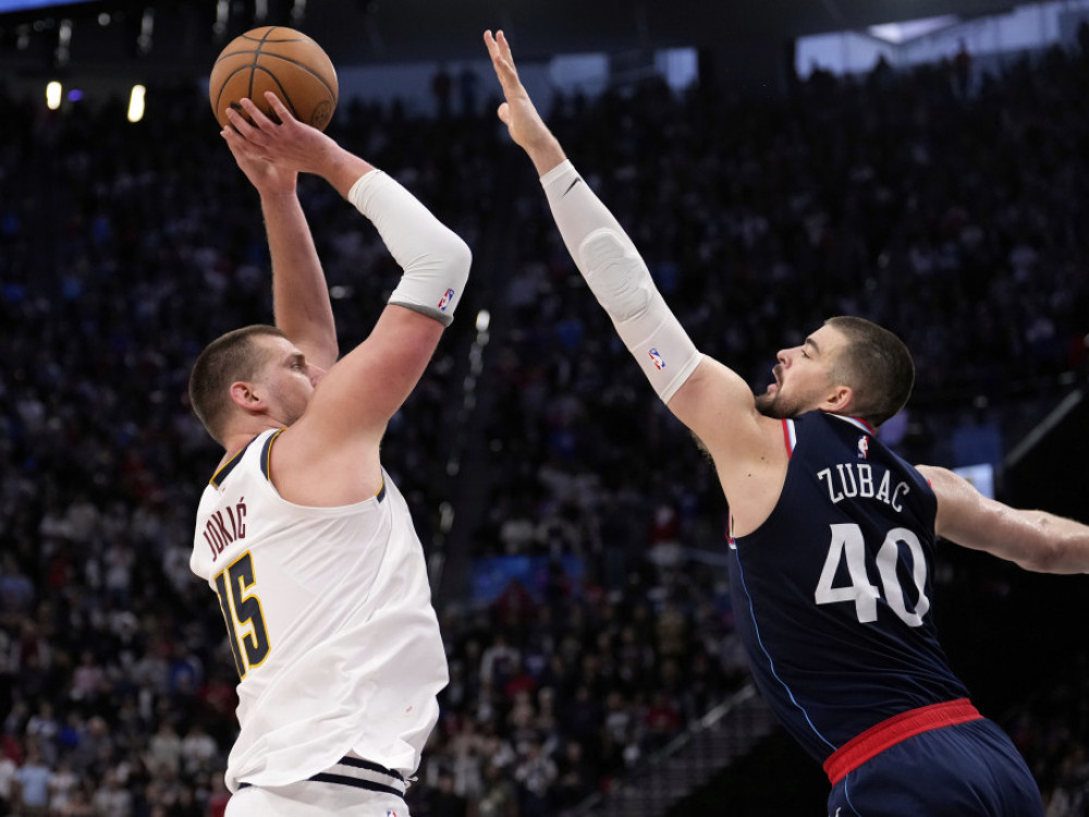 Nikola Jokić na meču protiv LA Klipersa