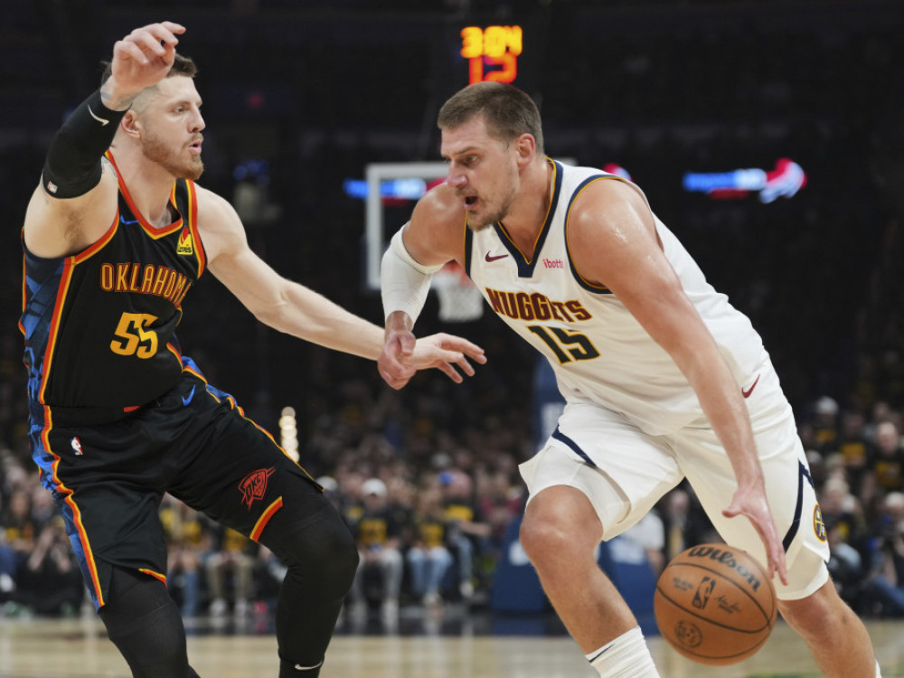 Nikola Jokić, košarkaš Denvera, na meču sa Oklahomom
