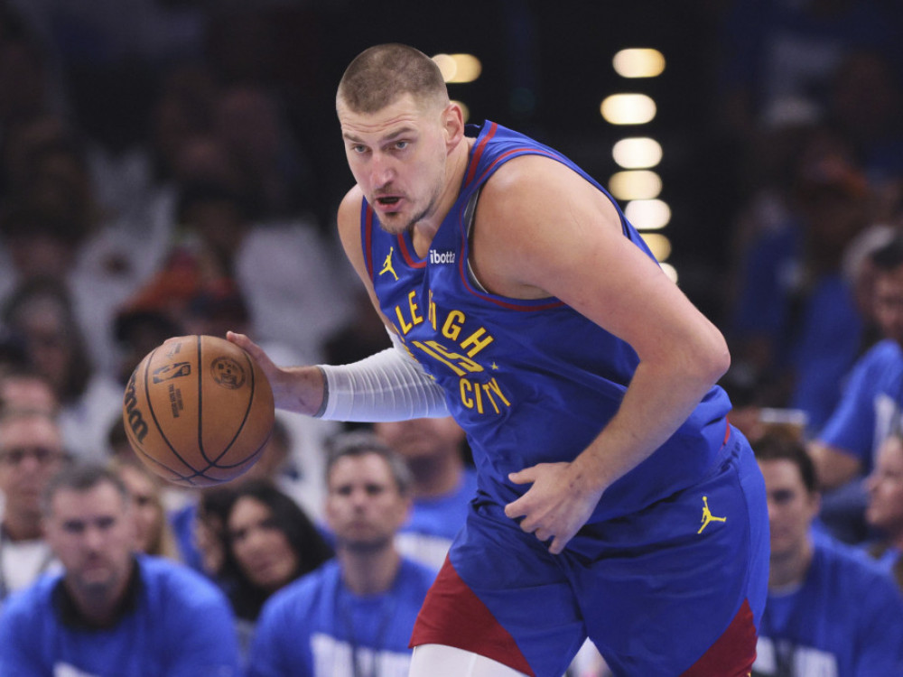 Nikola Jokić, košarkaš Denvera, na meču sa Oklahomom