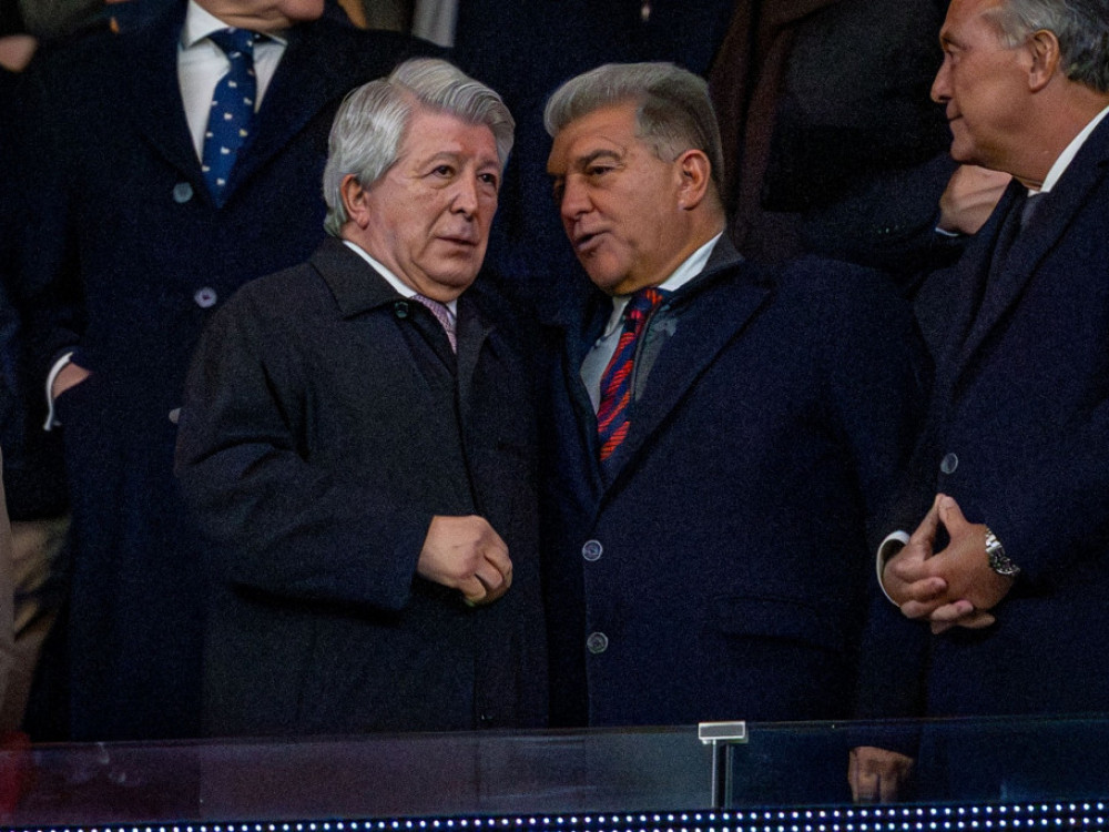 Đoan Laporta i Enrike Serezo, predsednici Barselone i Atletika (M)