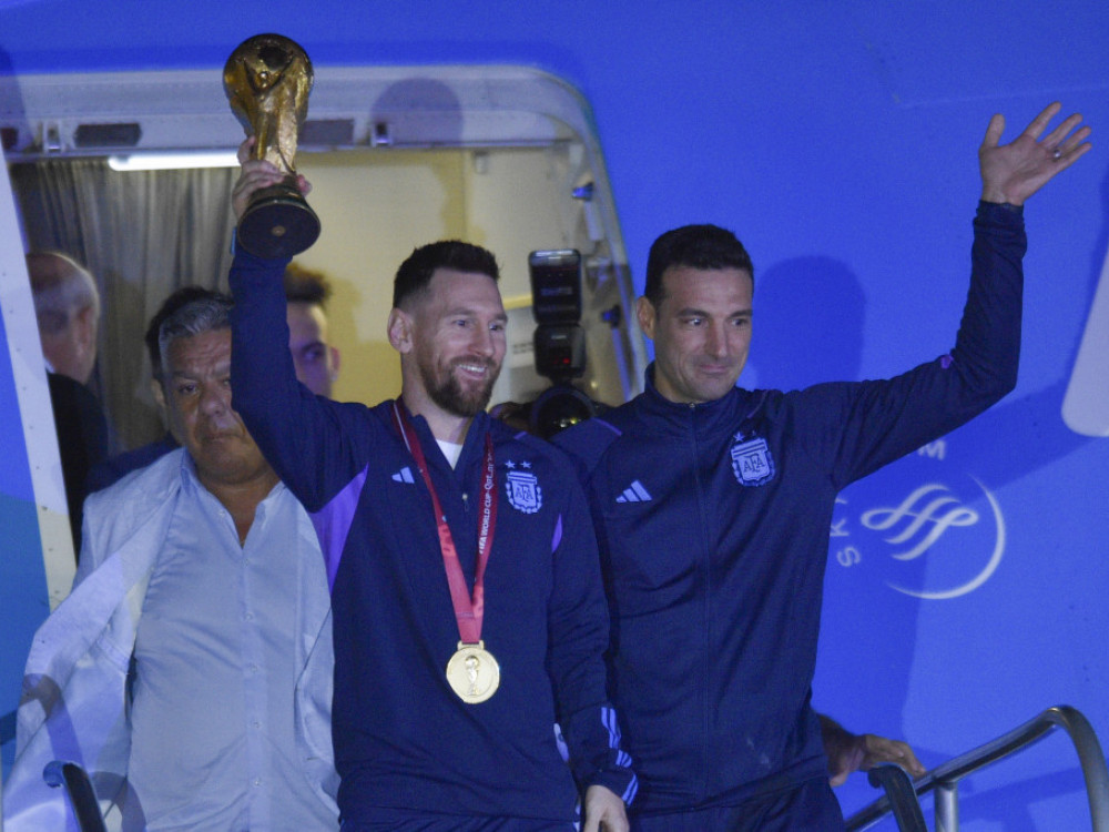 Lionel Mesi i Lionel Skaloni na treningu reprezentacije Argentine