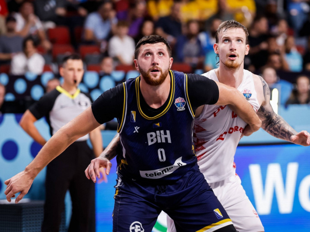 Jusuh Nurkić, košarkaš BiH, protiv Poljske na Eurobasketu 2025