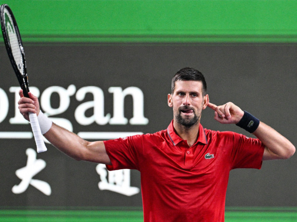 Novak Đoković na meču trećeg kola Šangaja