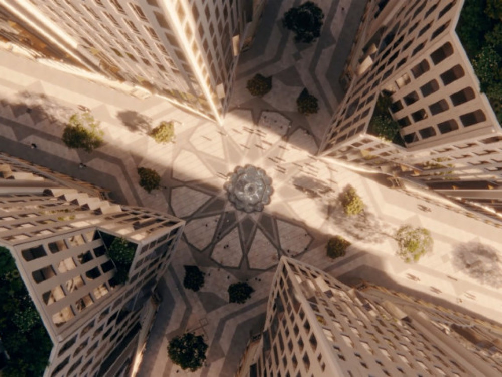 Prikaz jednog saudijskog grada, sa visine