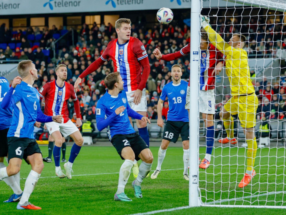 Fudbaleri Norveške i Estonije, u meču kvalifikacija za Mundijal 2026