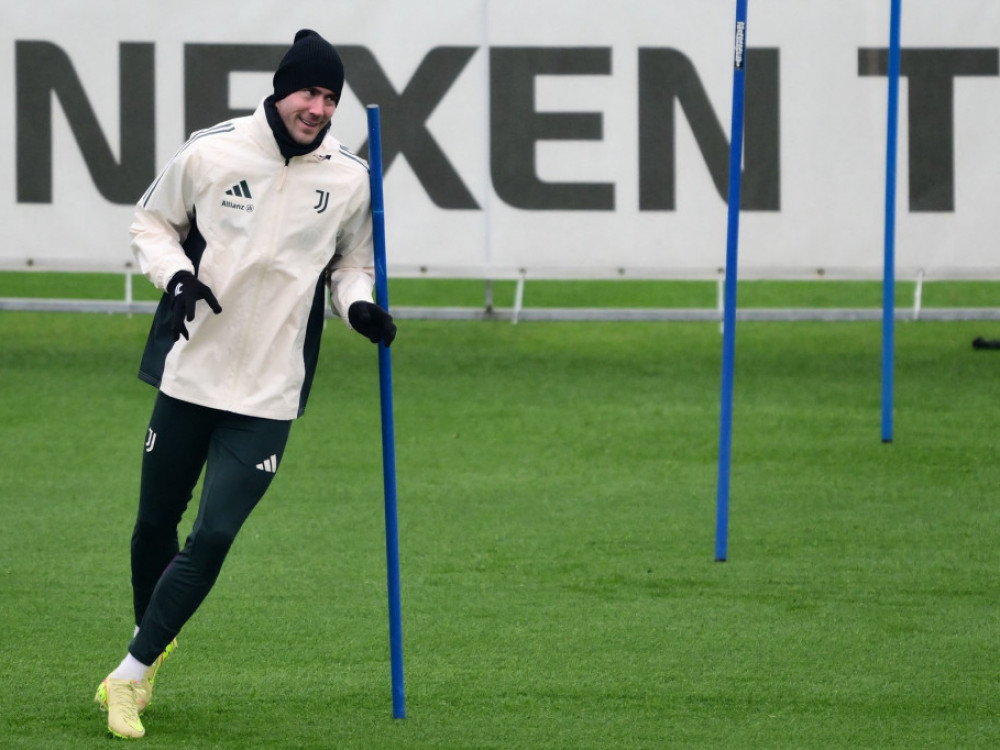 Dušan Vlahović, fudbaler Juventusa, pred meč u Norveškoj