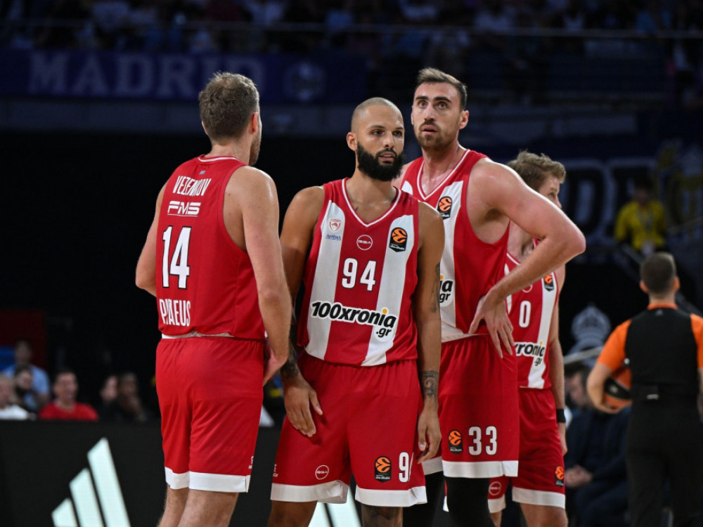 Košarkaši Olimpijakosa, tokom jednog od mečeva Evrolige ove sezone