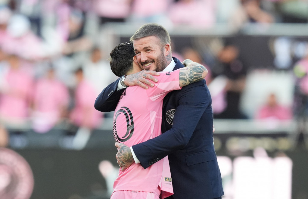 Zagrljaj Bekama i Mesija posle osvajanja MLS lige