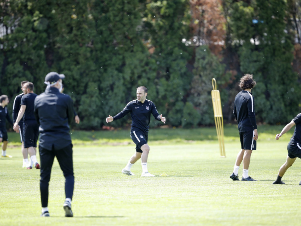 Fudbaleri Partizana, na treningu u klupskom sportskom centru Zemunelo