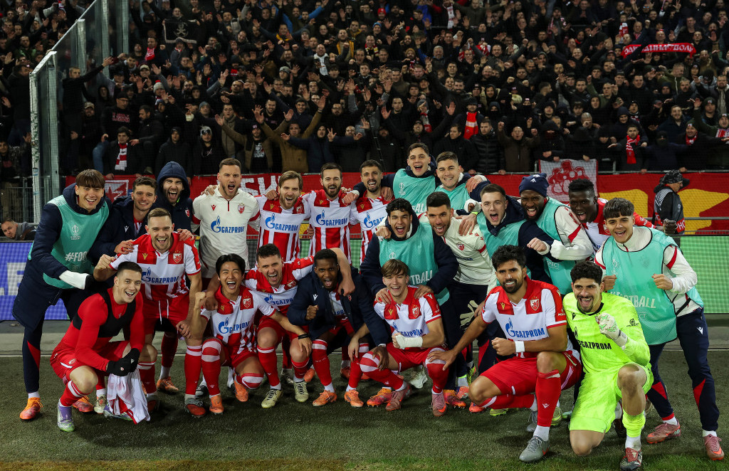 Slavlje igrača Crvene zvezde u Gracu