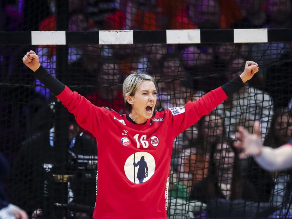 Katrine Lunde, rukometašica Norveške, novog svetskog prvaka, na meču sa Nemačkom