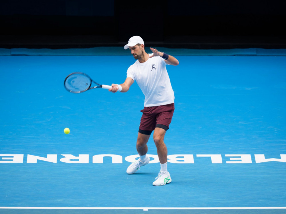 Novak Đoković na prvom treningu u Australiji