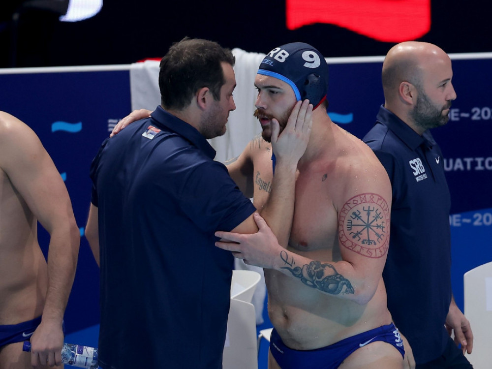 Nemanja Vico, srpski vaterpolista, sa selektorom Urošem Stevanovićem