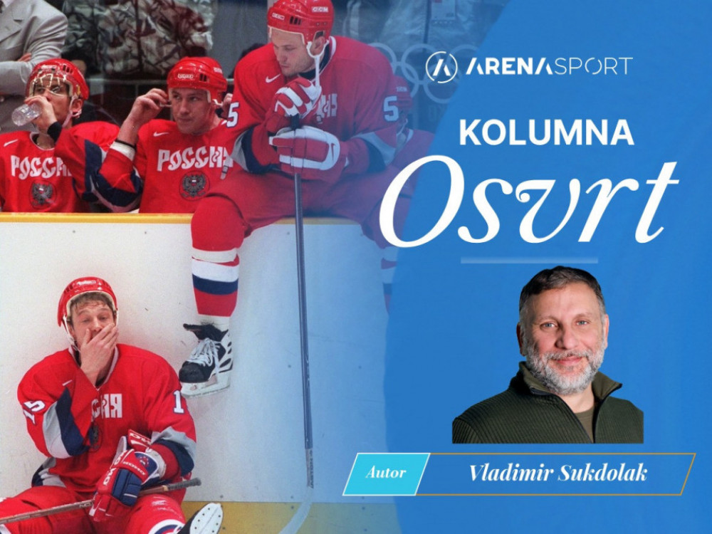 Hokejaši Rusije posle poraza od Češke u finalu ZOI 1998. godine