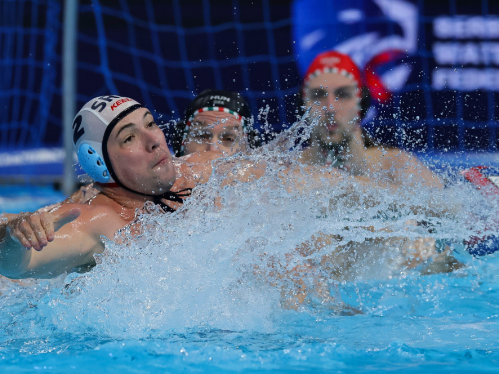 Detalj sa prvog meča Srbije i Mađarske, na 37. prvenstvu Evrope u vaterpolu