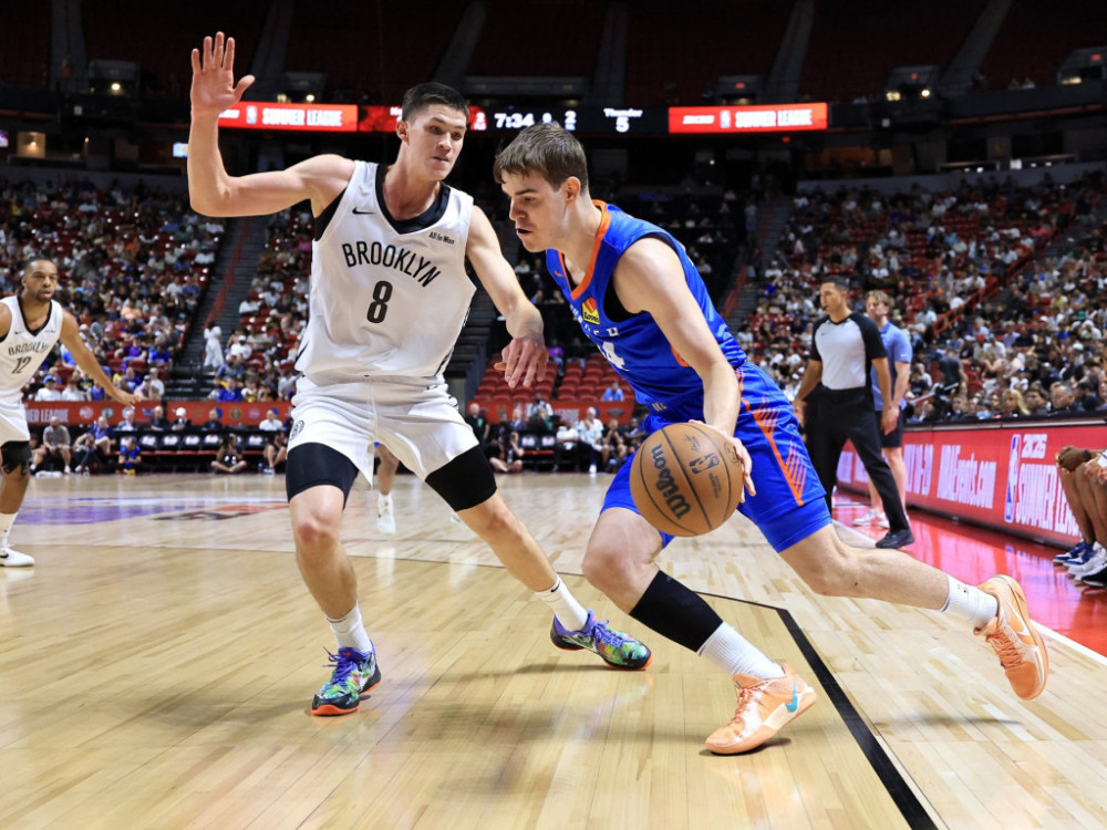 Nikola Topić, košarkaš Oklahome, na jednom od ranijih NBA mečeva