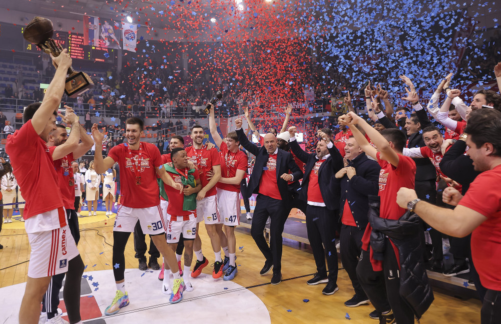 Košarkai Crvene zvezde nakon prošlogodišnjeg finala Kupa Radivoja Koraća