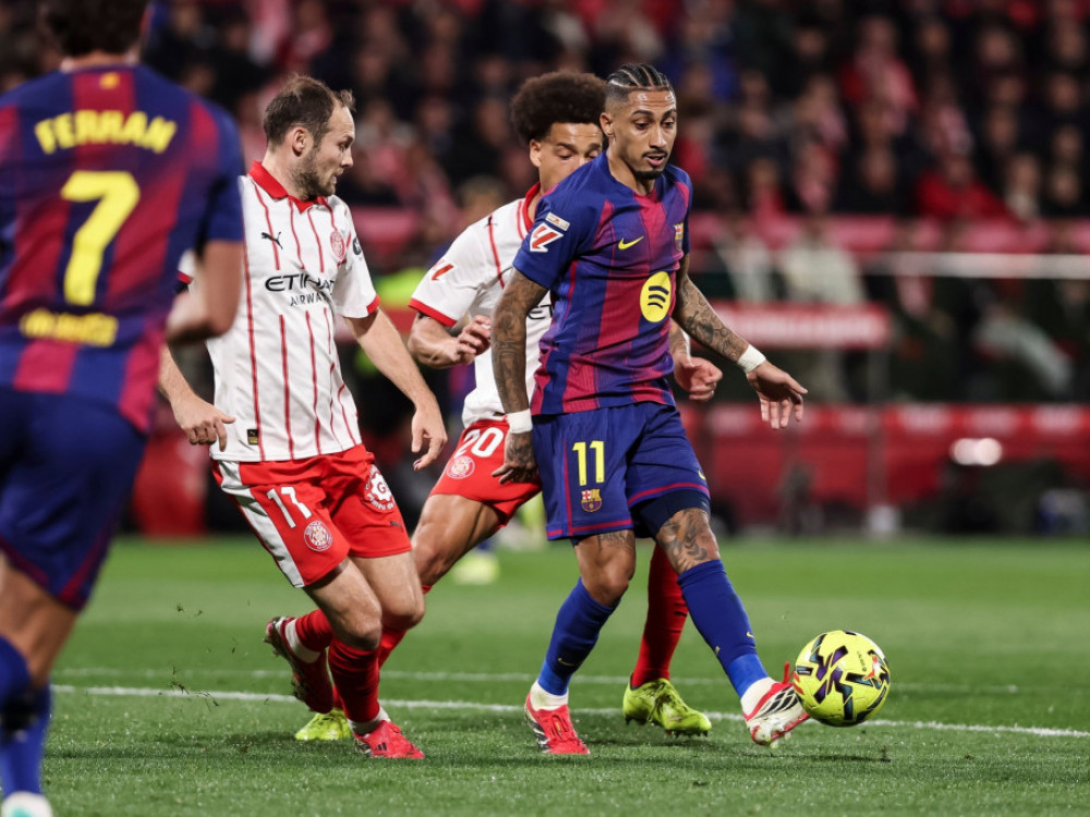 Fudbaleri Barselone i Đirone, na meču 24. kola La Lige