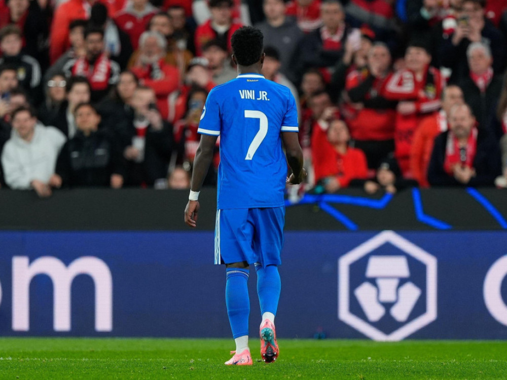 Viniisijus Žunioer, fudbaler Real Madrida, na meču protiv Benfike