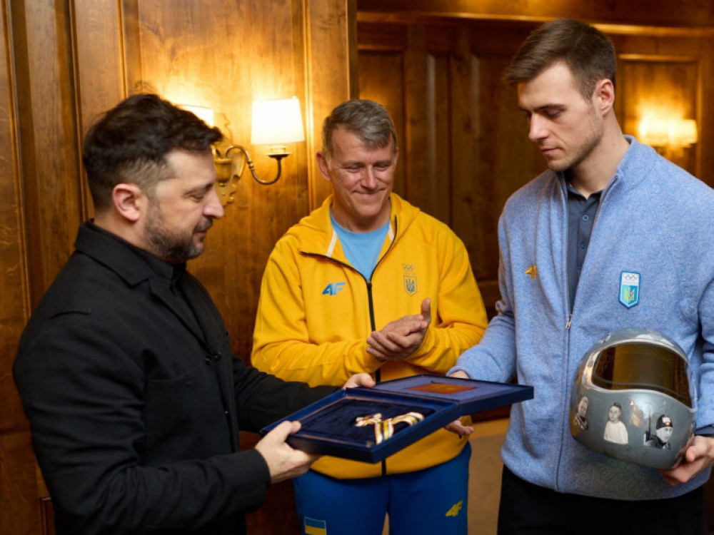 Vladislav Heraskevič, ukrajinski olimpijac, na prijemu kod predsednika države