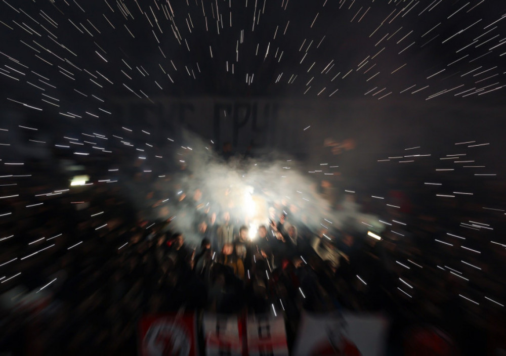 Detalj sa tribina stadiona Crvene zvezde, tokom meča sa Partizanom