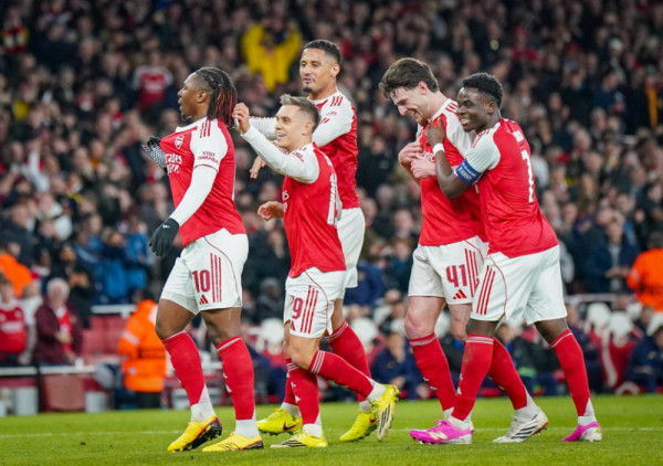 (UŽIVO/VIDEO) UEFA Liga šampiona: Deklan Rajs duplira prednost Arsenala, teror PSŽ-a u Londonu