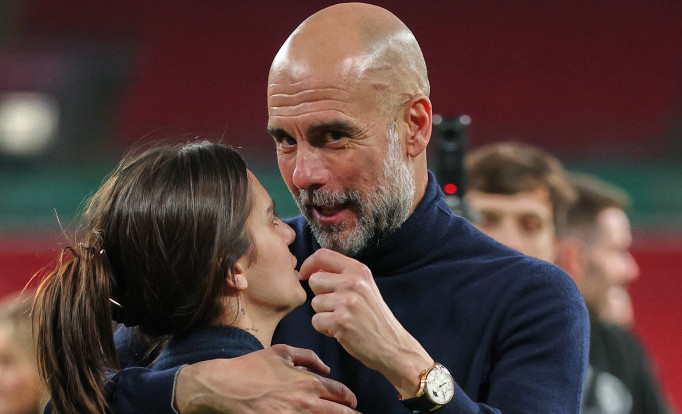 Pep Gvardiola i kćer Meri na dodeli pehara