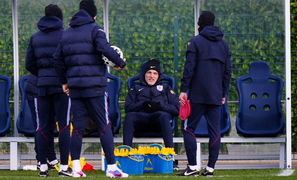 Tomas Tuhel na treningu sa saradnicima