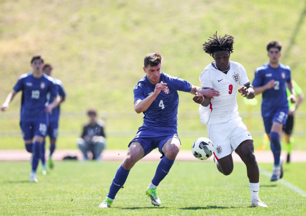 Detalj sa meča omladinskih fudbalskih selekcija Srbije i Engleske