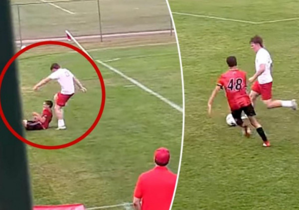 (FOTO) Brutalan napad na utakmici u SAD: Igrač oborio rivala, pa ga udarao dok je ležao