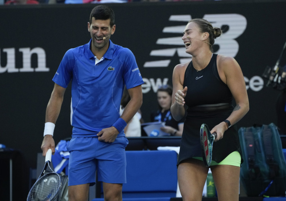 Novak Đoković i Arina Sabalenka, srpski teniser i beloruska teniserka