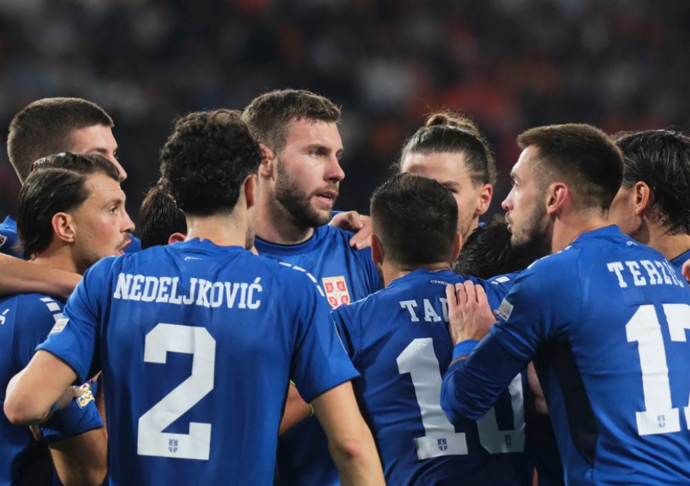 Fudbaleri Srbije slave gol Cvetkovića