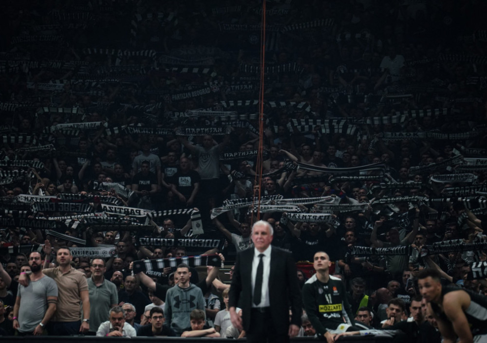 Željko Obradović, trener košarkaša Panatinaikosa, u vreme dok je voio Partizan