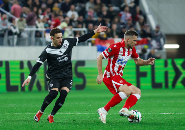 (UŽIVO, VIDEO) Lugano - Crvena zvezda (1:1): Radost Švajcaraca je kratko trajala, Elšnik trese mrežu